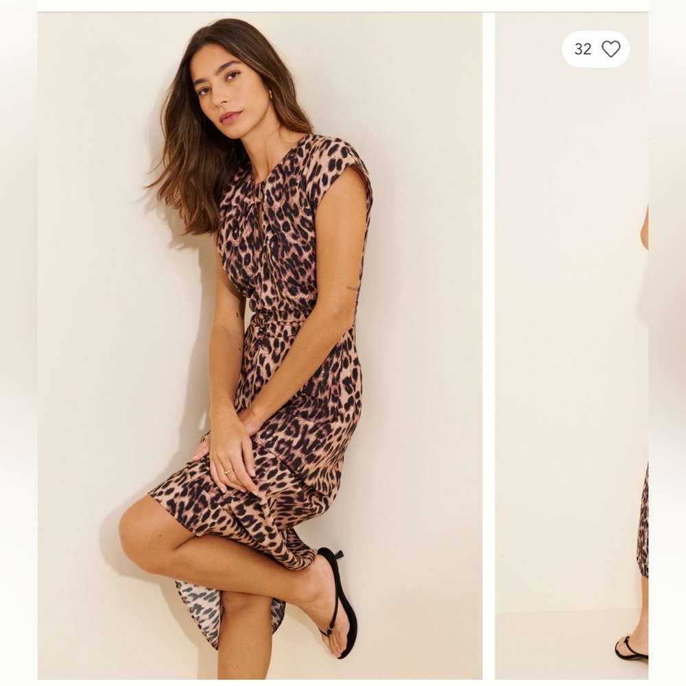 Chic Leopard Print Midi Dress